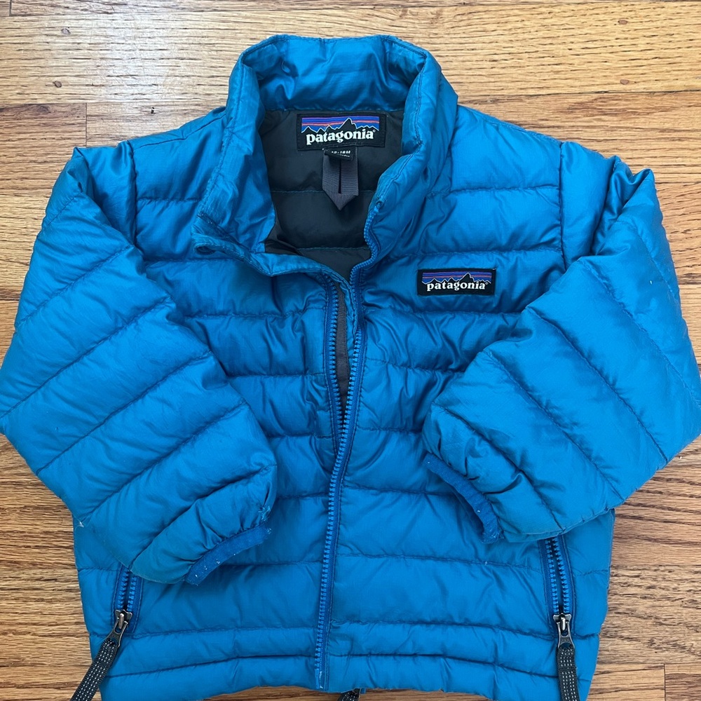 Patagonia Teal Puffer Jacket, Toddler Size 12-18 months